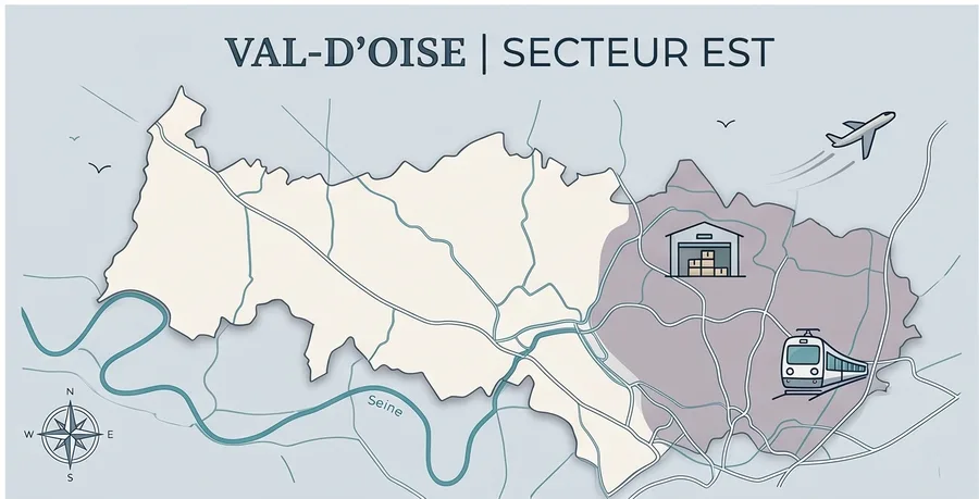 Carte du secteur Est du Val-d'Oise couvert par Elect&Go